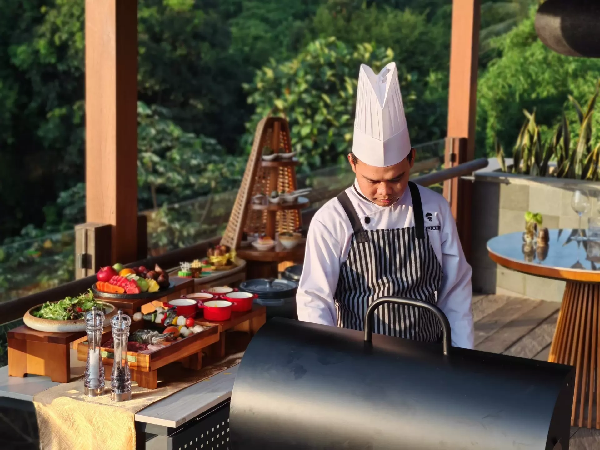 In-villa BBQ with spectacular panoramic background